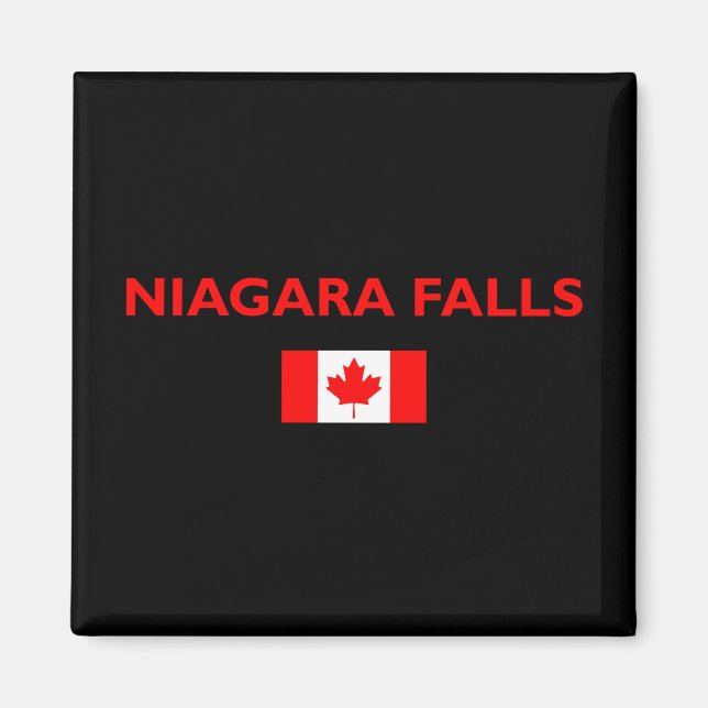 Aimant Niagara Falls Canada Drapeau canadien Couleur fonc (Devant)