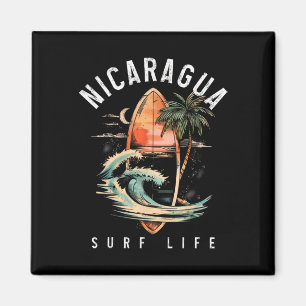 Aimant Nicaragua Nica Surf Vintage Surfant Surfeur