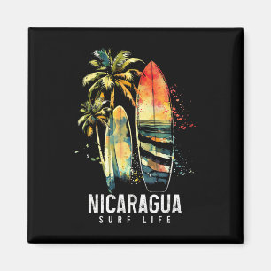 Aimant Nicaragua Nica Surf Vintage Surfant Surfeur _1