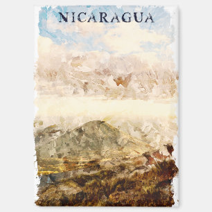 Aimant Nicaragua Paysage Aquarelle Voyage