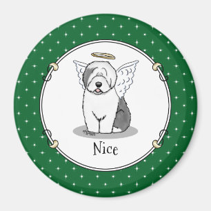 Aimant Nice Angel Old English Sheepdog (Gris 1) - mignon