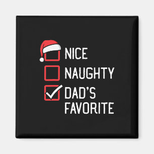 Aimant Nice liste de vilains Noël favori de papa