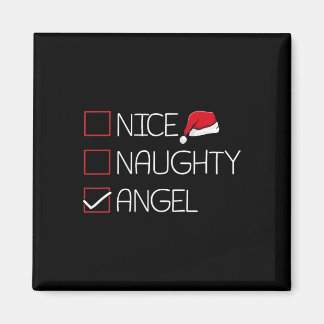 Aimant Nice Naughty Angel Noël Pyjama Drôle Humour X-
