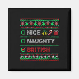 Aimant Nice Naughty British Christmas Checklist Angleterr