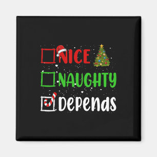 Aimant Nice Naughty Dépend Noël Liste Noël Fêtes Noël 2