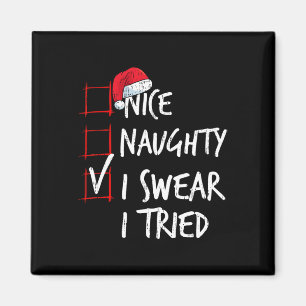 Aimant Nice Naughty I Swear I Essaie Noël Liste Père Noël