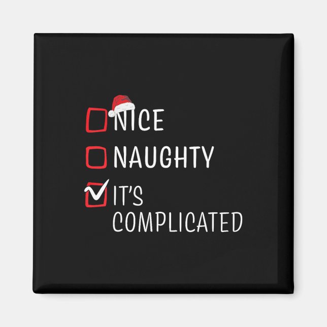 Aimant Nice Naughty It's Complicated Christmas List Santa (Devant)