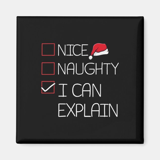Aimant Nice Naughty Je Peux Expliquer Le Pyjama De Noël D (Devant)