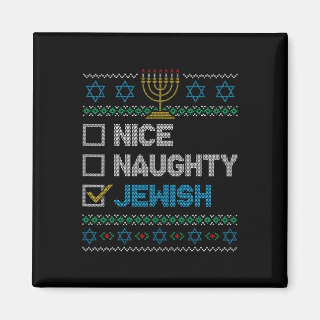 Aimant Nice Naughty Juif Laid Noël Sweater Funny H (Devant)