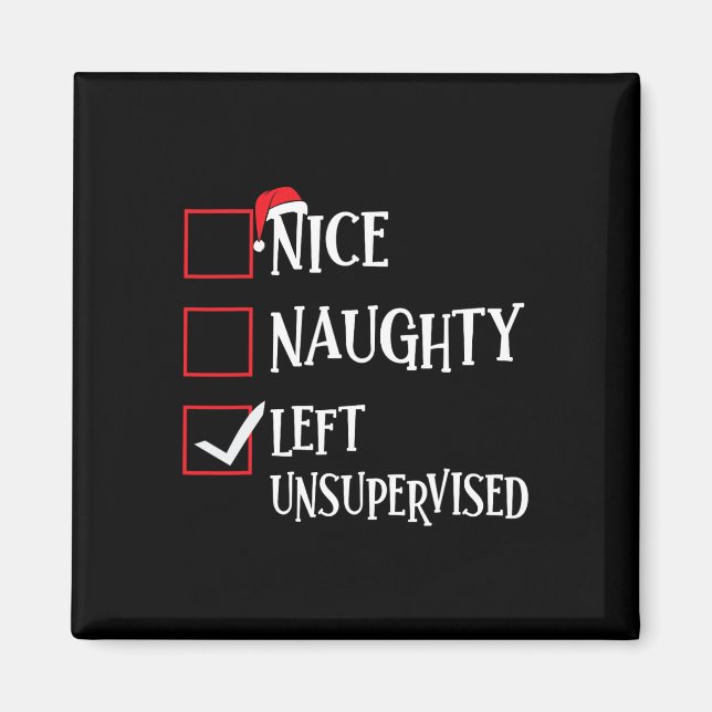 Aimant Nice Naughty Left Unsupervised Christmas List Sant (Devant)