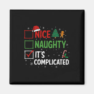 Aimant Nice Naughty Sa liste de Noël compliquée Père Noël