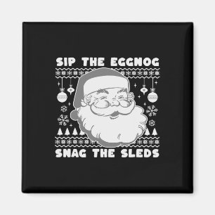 Aimant Nice Naughty Sip Eggnog Liste de Noël Noël Noël Pè