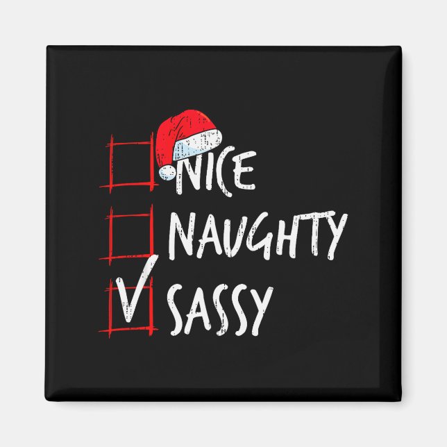 Aimant Nice Naughty Sy Christmas List Santa Costume Xmas  (Devant)