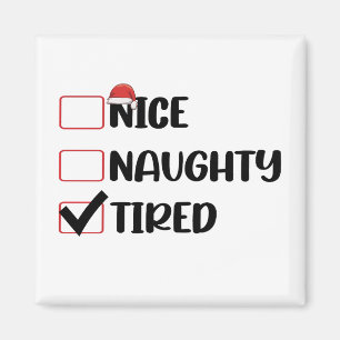 Aimant Nice Naughty Tired Noël Liste Noël Noël Noël Noël 