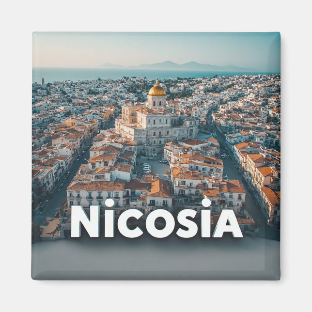 Aimant Nicosie capitale de Chypre Voyage Souvenir 🗺️ (Devant)