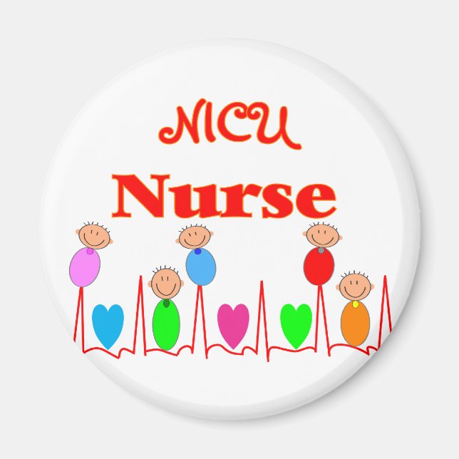 Aimant NICU Nurse—Carte graphique adorable pour bébé (Devant)