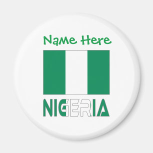 Aimant Nigeria Personnalisation verte du drapeau nigérian