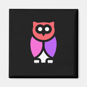 Aimant Night Owl, Beau rose & rouge, Pop Art Abstrait