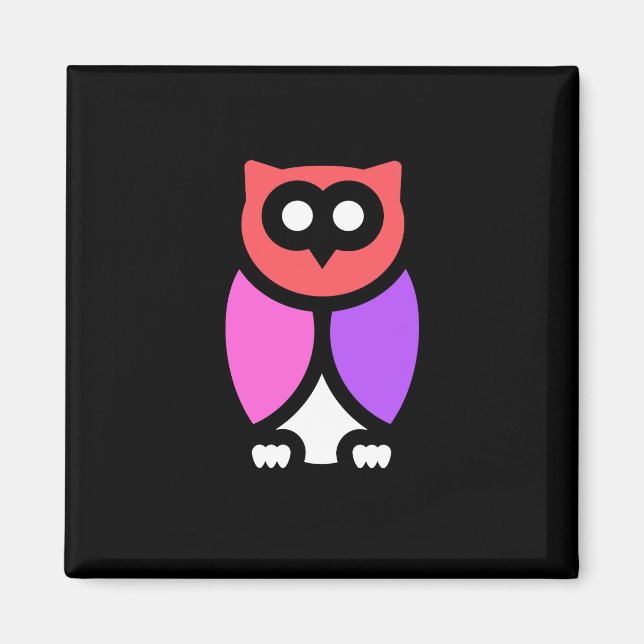 Aimant Night Owl, Beau rose & rouge, Pop Art Abstrait (Devant)