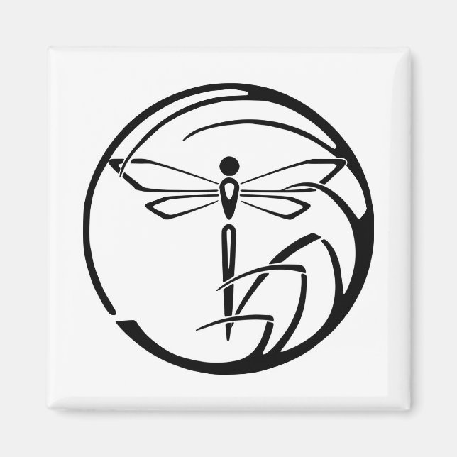 Aimant Night Warden - Dragonfly (noir sur blanc) (Devant)