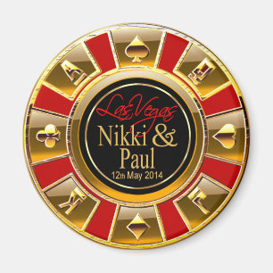 Aimant Nikki & Paul Las Vegas Gold Casino Chip Favoriser