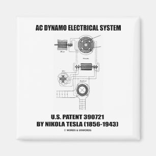 Aimant Nikola Tesla AC Dynamo Système Électrique Brevet