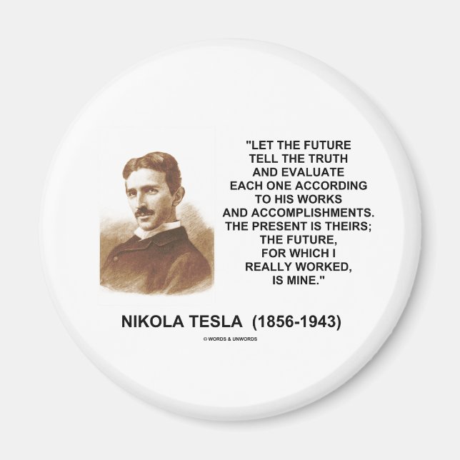 Aimant Nikola Tesla Laisser L'Avenir Dire La Citation Vér (Devant)