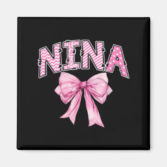 Aimant Nina Anniversaire Fille Coquette nk Arc (Devant)