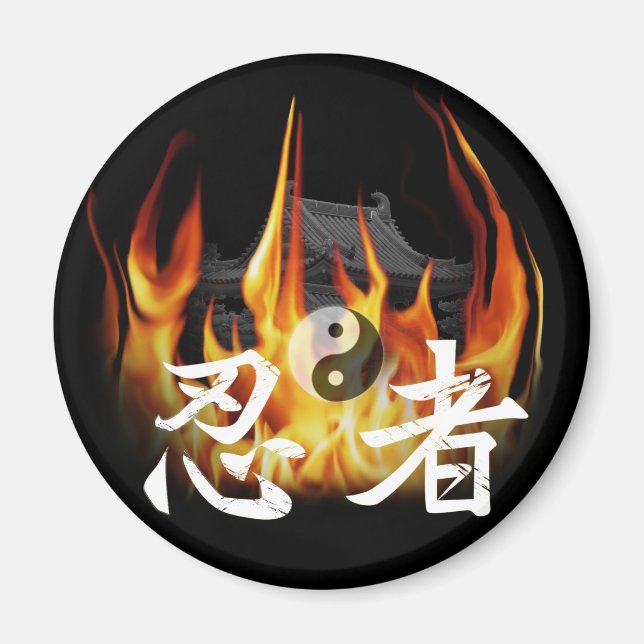 Aimant Ninja en feu (Devant)