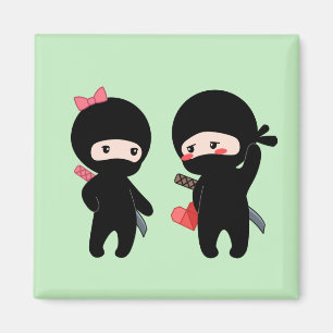 Aimant Ninja Pair, un garçon et une fille