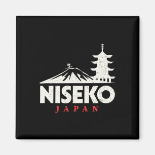 Aimant Niseko Japon Station de ski Rétro Ski Snowboard