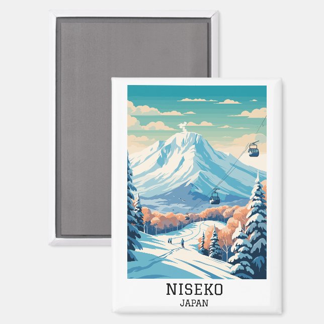 Aimant Niseko Japon Voyages hivernaux (Recto/Verso)