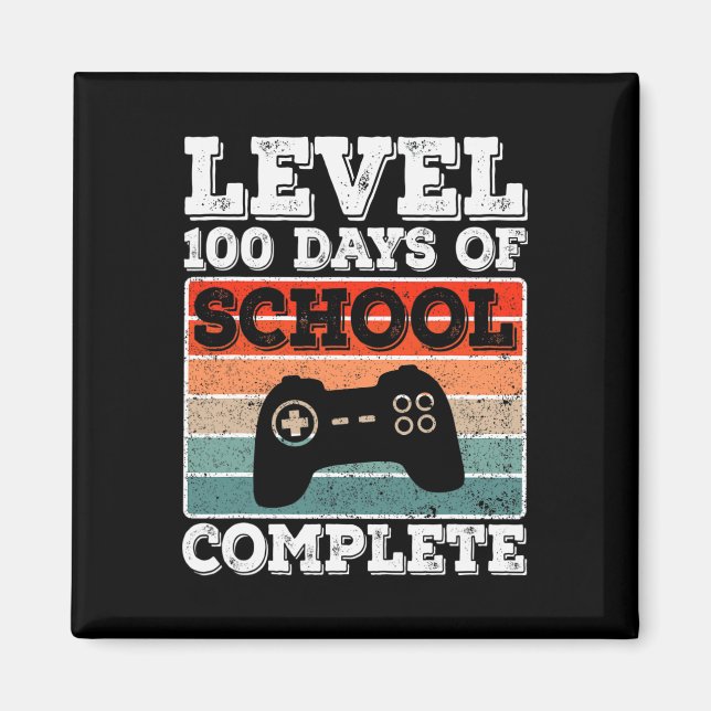 Aimant Niveau 100 Jours D'École Complet Gamer Garçons Vid (Devant)