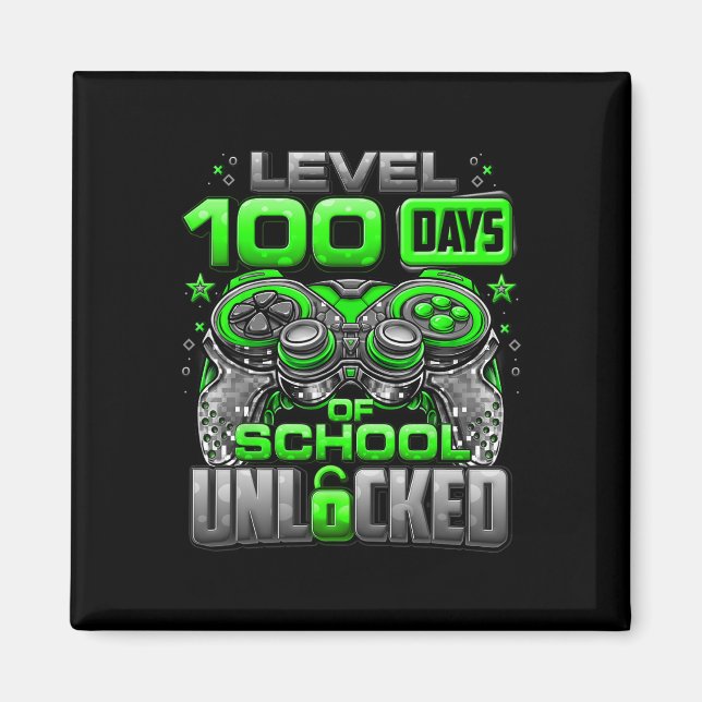Aimant Niveau 100 Jours D'École Déverrouillés Garçons 100 (Devant)