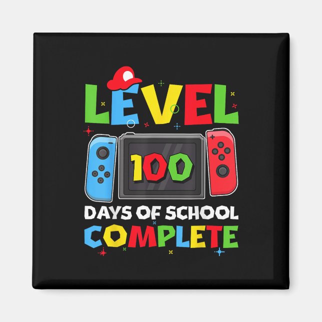 Aimant Niveau 100 Jours D'École Jeu Vidéo Complet 100ème (Devant)