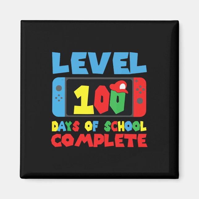 Aimant Niveau 100 Jours d'école Jeux vidéo complets Garço (Devant)