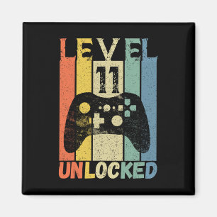 Aimant Niveau 11 Unlock Birthday Shirt Gamer Shirt Boys