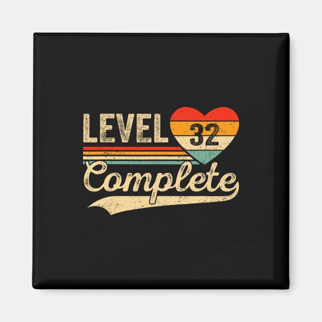 Aimant Niveau 32 Complété 32 Ans de Mariage Joueur de Jeu (Devant)