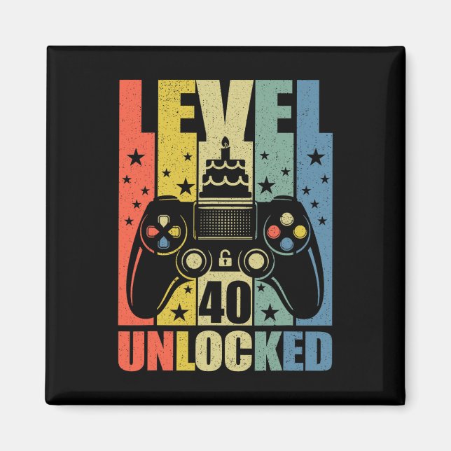 Aimant Niveau 40 Jeu vidéo déverrouillé Jeu 40e Anniversa (Devant)
