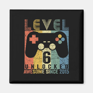 Aimant Niveau 6 Déverrouillé Awesome jeu vidéo 6e anniver