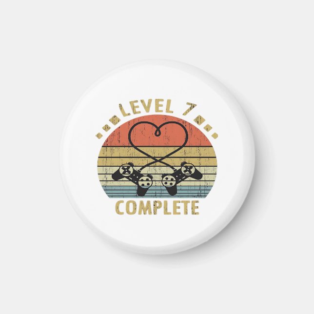 Aimant Niveau 7 Complète - Cadeau 7ème Anniversaire de Ma (Devant)