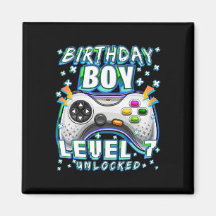 Aimant Niveau 7 Débloqué Jeu Vidéo 7e Anniversaire Garçon