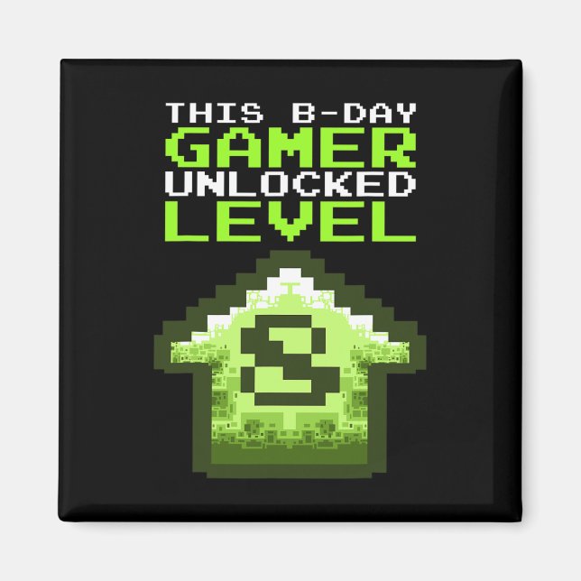 Aimant Niveau 8 Débloqué Anniversaire Jeu Vidéo 8e Annive (Devant)