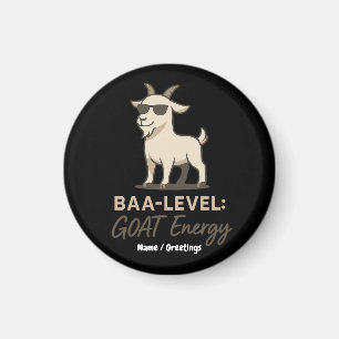 Aimant Niveau Baa : Énergie de la chèvre drôle et cool Bl