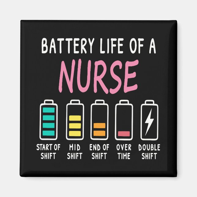 Aimant Niveau de batterie d'un graphique d'humour d'infir (Devant)