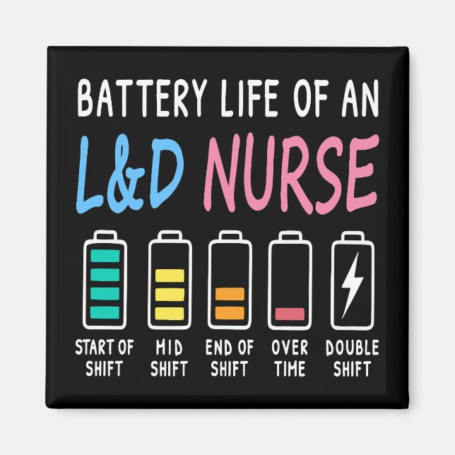 Aimant Niveau de batterie d'un graphique d'humour d'infir (Devant)