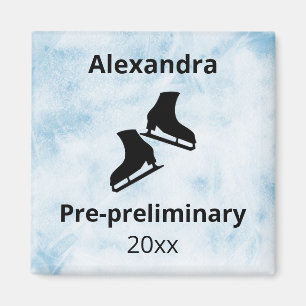 Aimant Niveau de patinage artistique année glace bleue