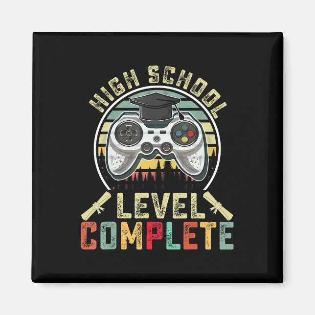 Aimant Niveau lycée Complet Gamer School Graduation (Devant)