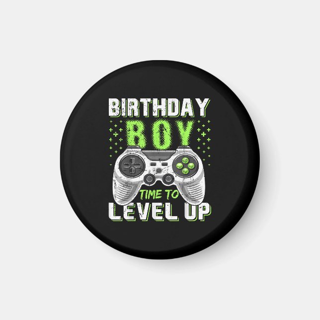 Aimant Niveau Up Anniversaire Jeu vidéo pour garçon (Devant)