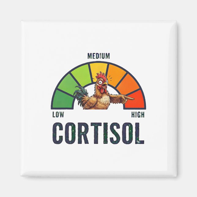 Aimant Niveaux élevés de cortisol V Meme Drôle de poulet  (Devant)